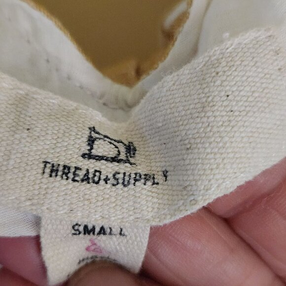 Thread & Supply Tan Ivory Striped Linen Blend Sleeveless Midi Maxi Dress Size S - Picture 8 of 9